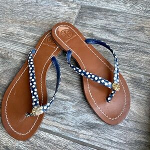 Tory Burch Terra Sandals size 6 polka dot